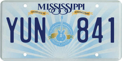 MS license plate YUN841