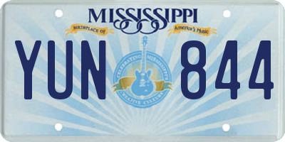MS license plate YUN844
