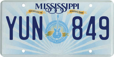 MS license plate YUN849