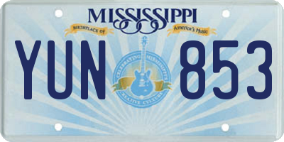 MS license plate YUN853