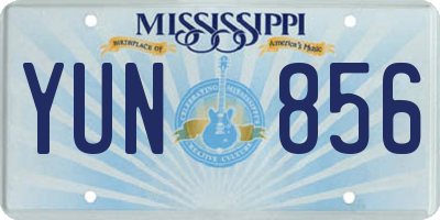 MS license plate YUN856