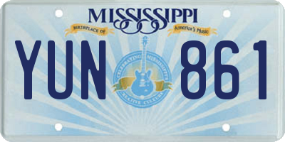 MS license plate YUN861