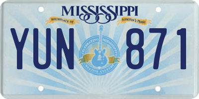 MS license plate YUN871
