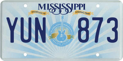 MS license plate YUN873