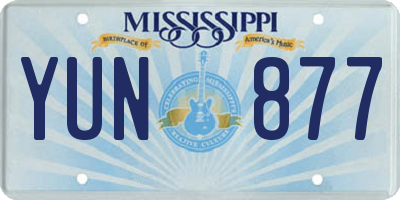 MS license plate YUN877