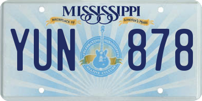 MS license plate YUN878