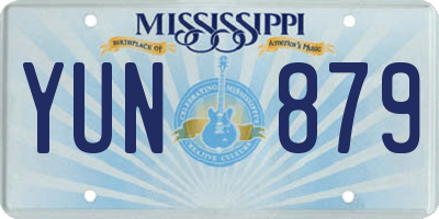 MS license plate YUN879
