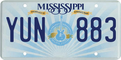 MS license plate YUN883