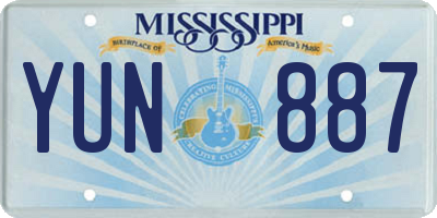 MS license plate YUN887