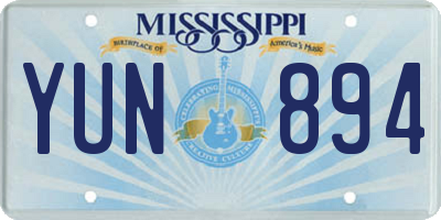 MS license plate YUN894