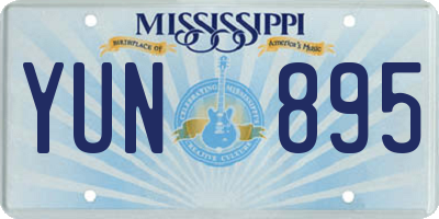 MS license plate YUN895