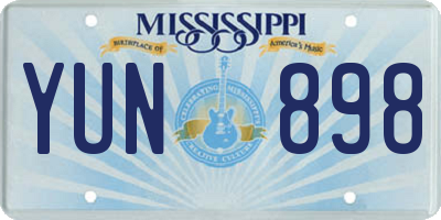 MS license plate YUN898