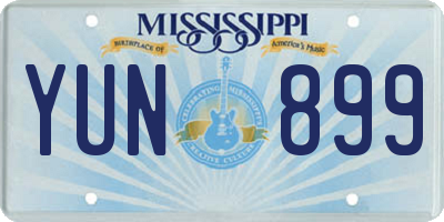 MS license plate YUN899