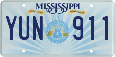 MS license plate YUN911