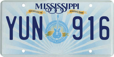 MS license plate YUN916