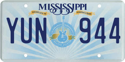 MS license plate YUN944