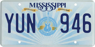 MS license plate YUN946