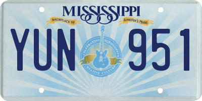 MS license plate YUN951