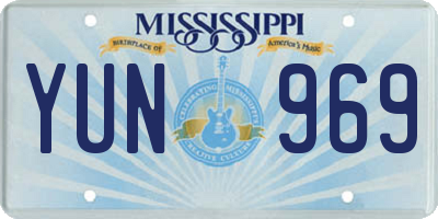 MS license plate YUN969