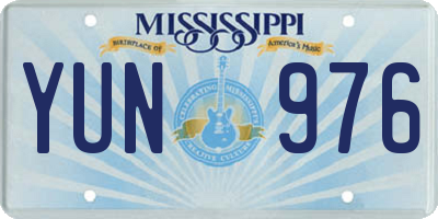 MS license plate YUN976