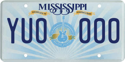 MS license plate YUO000