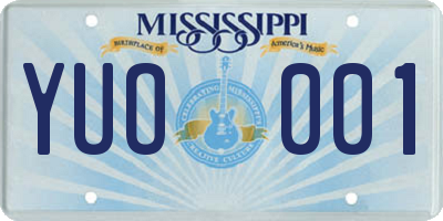 MS license plate YUO001