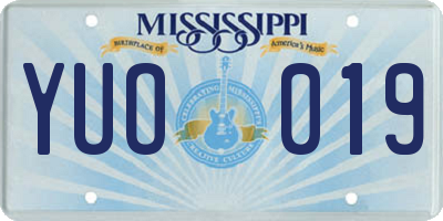 MS license plate YUO019
