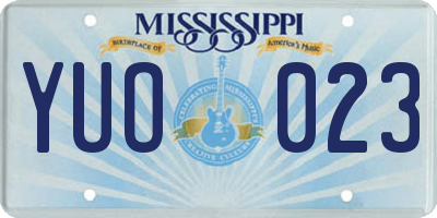 MS license plate YUO023