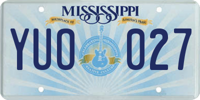MS license plate YUO027