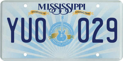 MS license plate YUO029