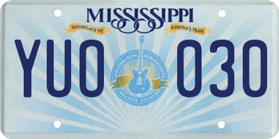 MS license plate YUO030
