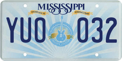 MS license plate YUO032