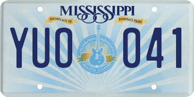 MS license plate YUO041