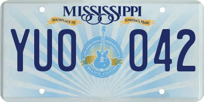 MS license plate YUO042