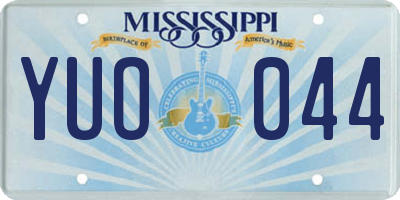 MS license plate YUO044