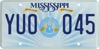 MS license plate YUO045