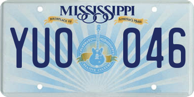 MS license plate YUO046
