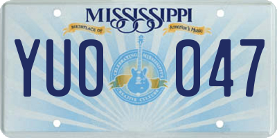 MS license plate YUO047