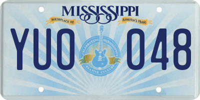 MS license plate YUO048