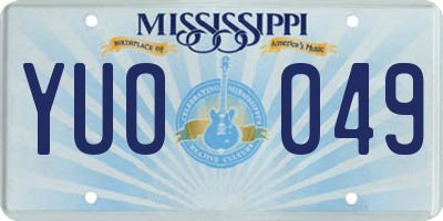 MS license plate YUO049