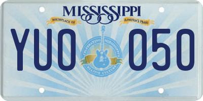 MS license plate YUO050