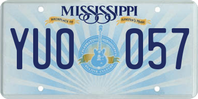 MS license plate YUO057