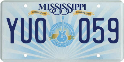 MS license plate YUO059