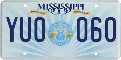 MS license plate YUO060