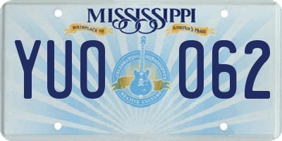 MS license plate YUO062