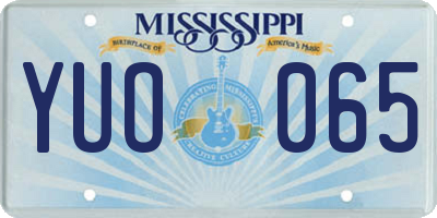 MS license plate YUO065