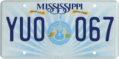 MS license plate YUO067