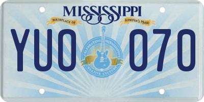 MS license plate YUO070