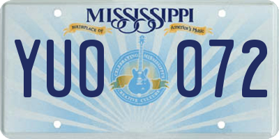MS license plate YUO072
