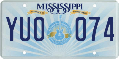 MS license plate YUO074